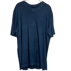 Patrick James Mens V-Neck T Shirt XL Dark Blue Pima Cotton Made in USA